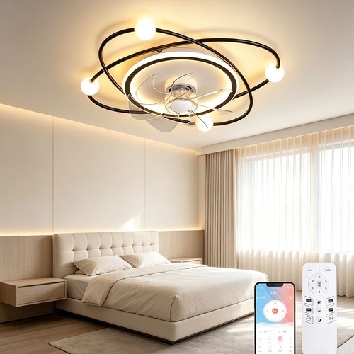 Black modern orbit ceiling - orbit, fan